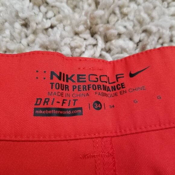 Nike Golf Men Tour Performance Dri-Fit Shorts Size 34 -MISSING BUTTON- - Picture 2 of 7